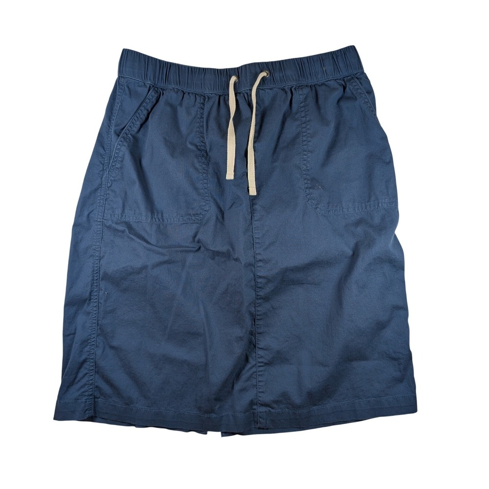 Pact Skirt Large Blue Organic Cotton Twill Elastic Waist Drawstring Pocket